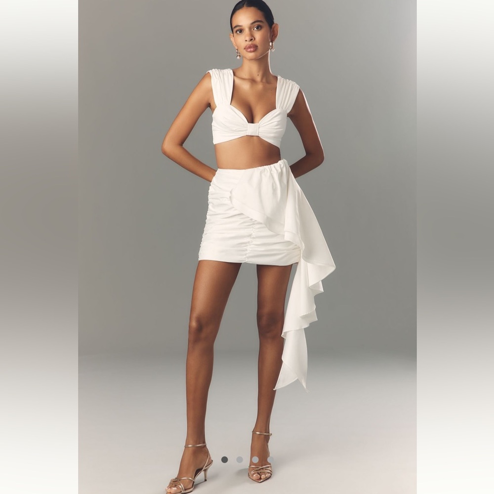 Anthropologie Chic White Two-Piece Set Sz Small